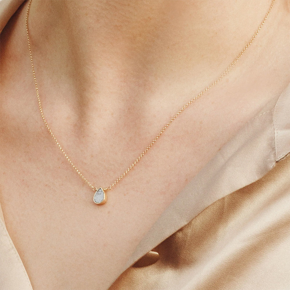 Gold Delicate Gemstone Necklace- Moonstone