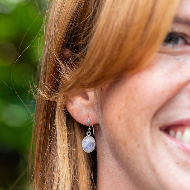 Luminous Moonstone Oval Earrings - Djuna Studios