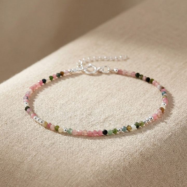 Skinny Rainbow Tourmaline Gemstone Bracelet