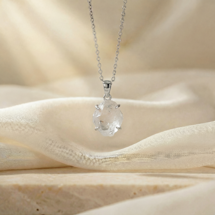 Raw Quartz Sterling Silver Necklace – 16"