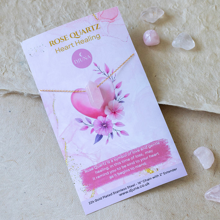 Rose Quartz Necklace for Healing – Thoughtful Sympathy Gift for Loss of Loved One