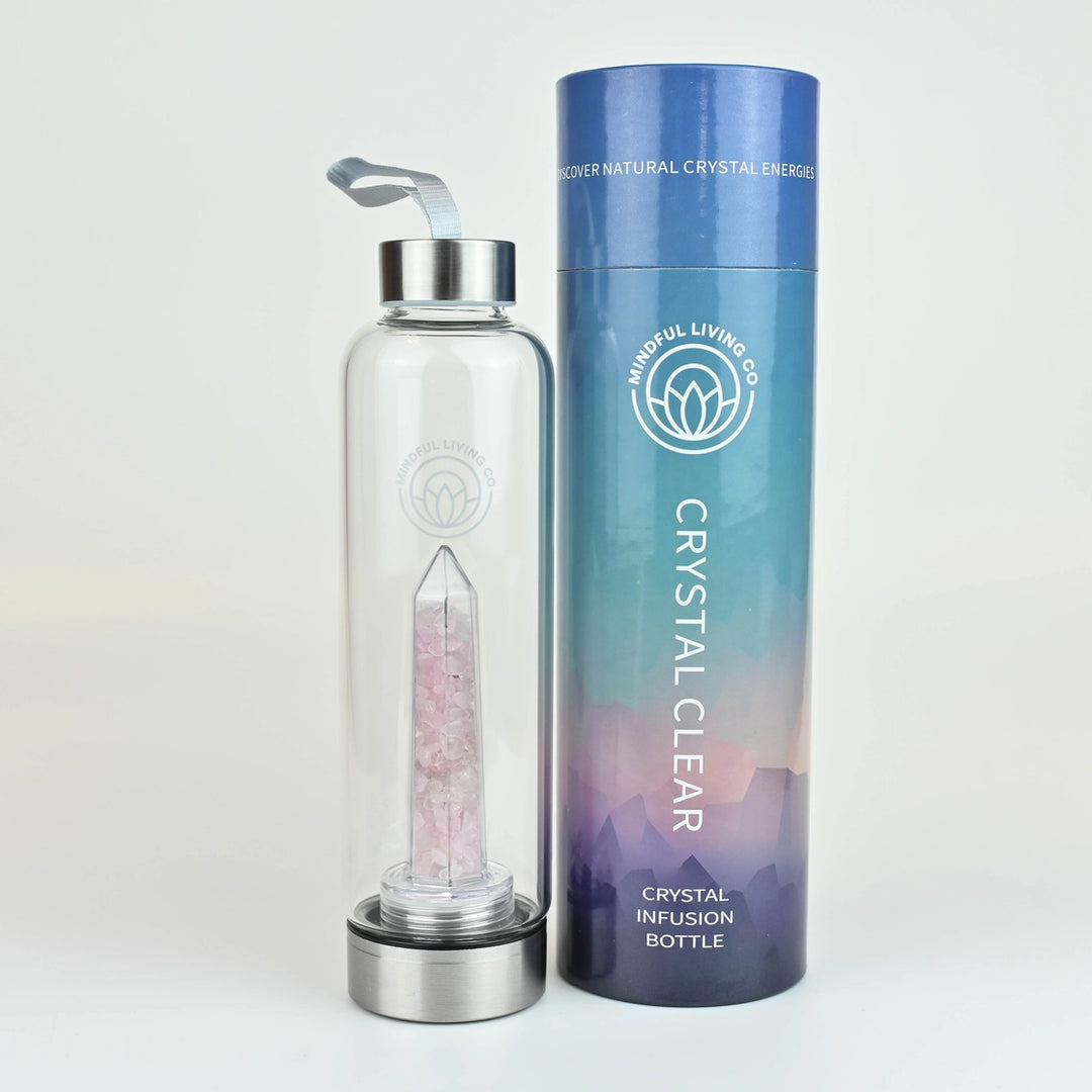 Rose Quartz Crystal Water Bottle