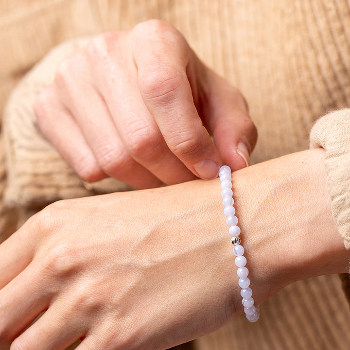 Selenite Gemstone Bracelet 4mm - Djuna Studios