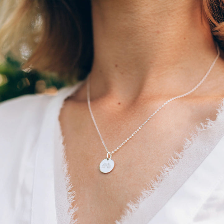 Minimalist Rainbow Sterling Silver Necklace
