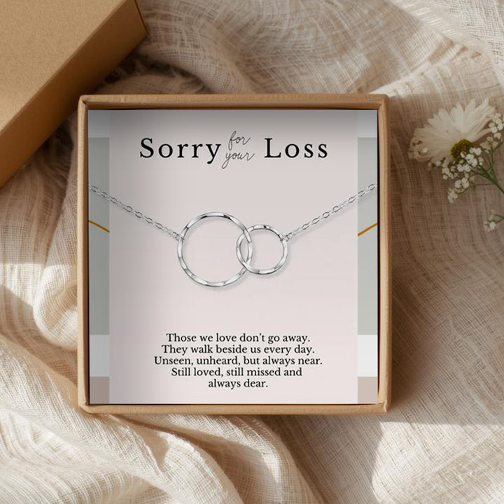 Eternity Circles Sterling Silver Necklace - Sorry for Your Loss
