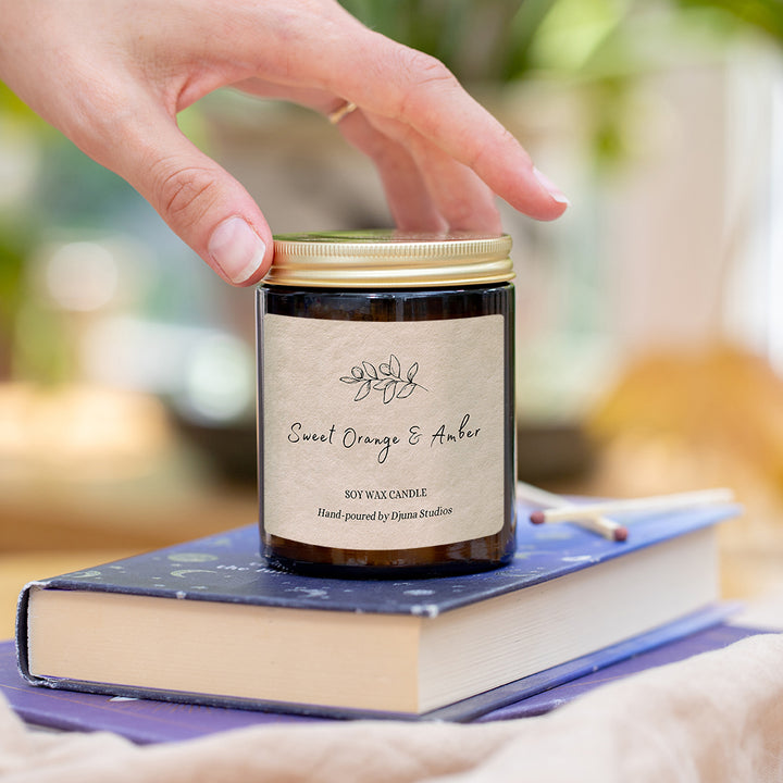 Sweet Orange and Amber Soy Wax Candle - Djuna Studios