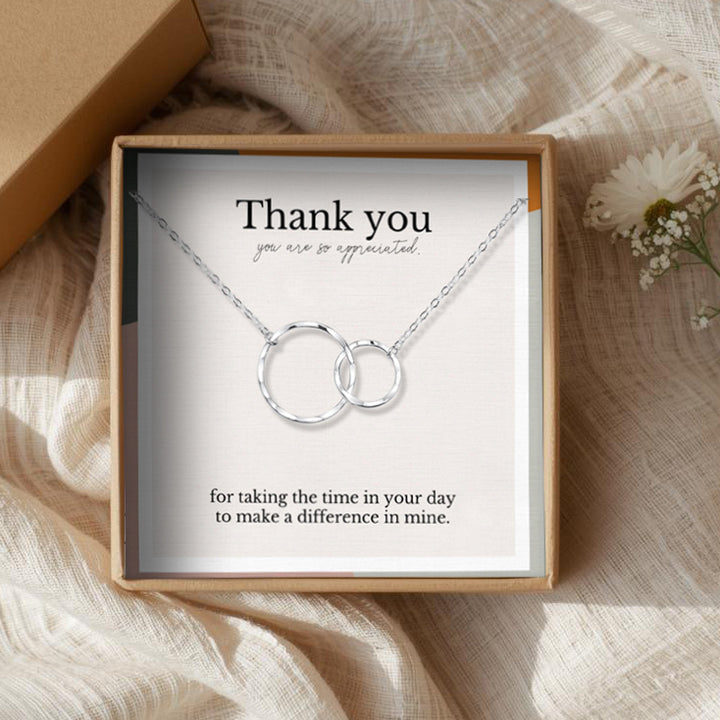 Forever Connected Two-Link Necklace - Thank You