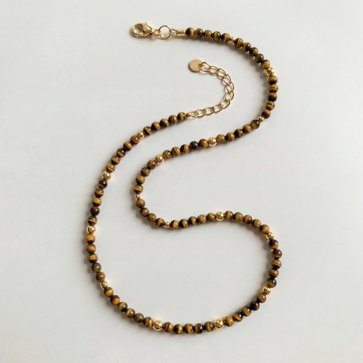 Tiger Eye Gemstone Beaded Necklace