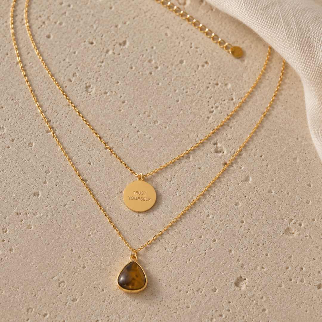 Tiger Eye Layered Necklace Set - Trust Yourself Necklace