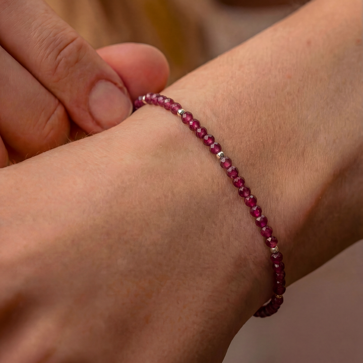 Skinny Pink Tourmaline Gemstone Bracelet