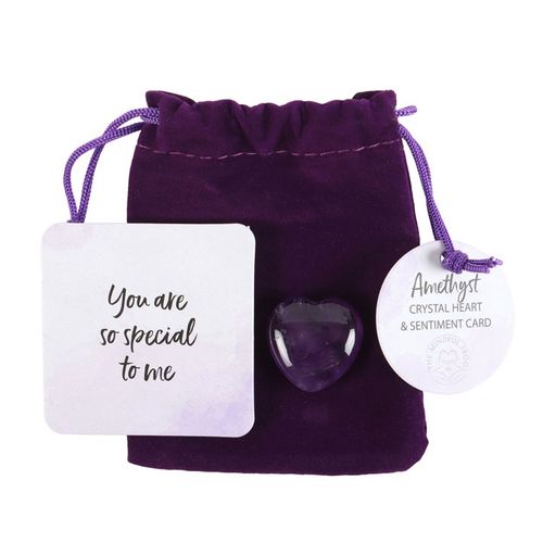 You Are Special to Me Amethyst Crystal Heart in a Bag - Djuna Studios