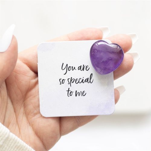 You Are Special to Me Amethyst Crystal Heart in a Bag - Djuna Studios