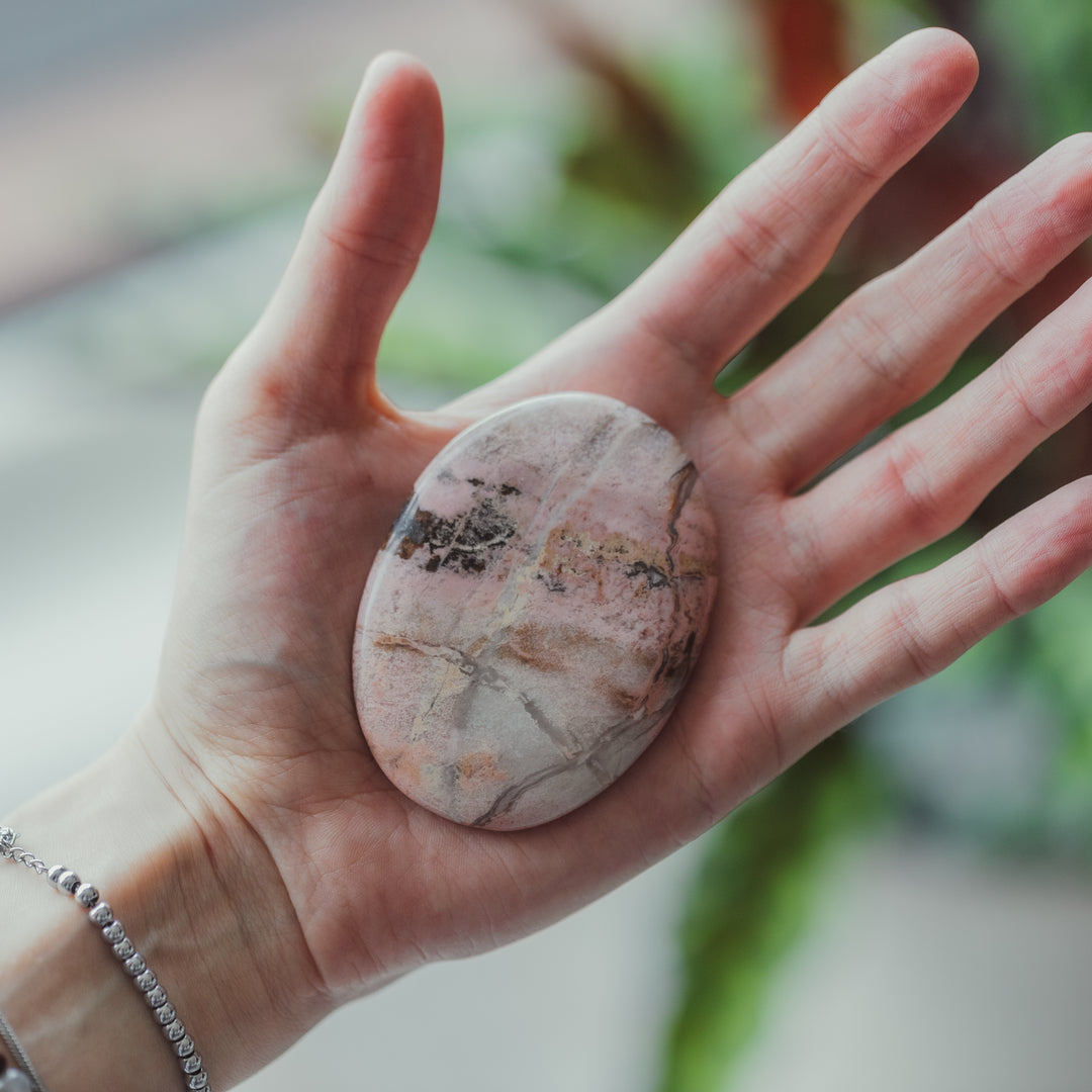 Rhodonite Palm Stone