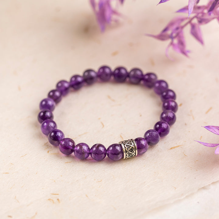 Amethyst Gemstone Bracelet 8mm