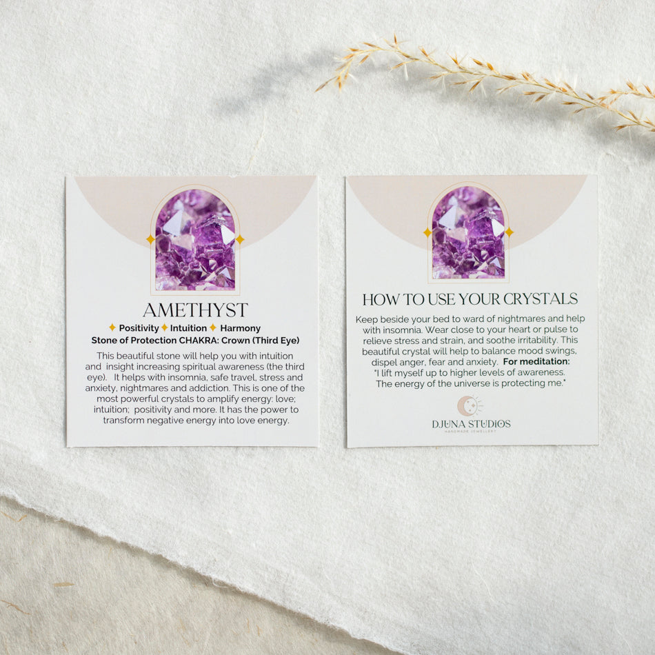 Raw Amethyst Necklace with Threaded Pendant - Djuna Studios