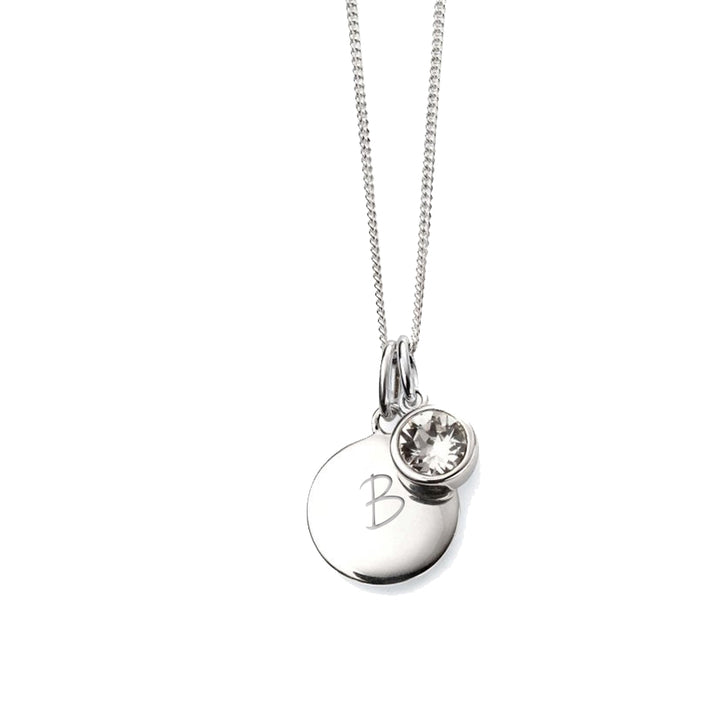 Personalised April Birthstone Necklace - Crystal - Djuna Studios
