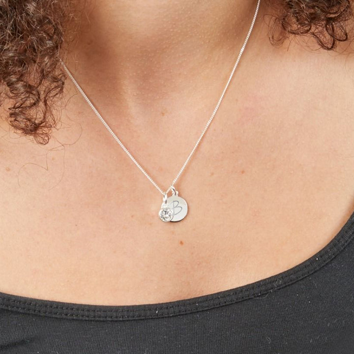 Personalised April Birthstone Necklace - Crystal - Djuna Studios