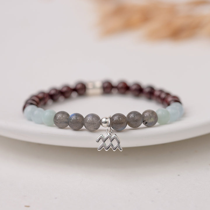 Aquarius Birthstone Gemstone Bracelet - Djuna Studios