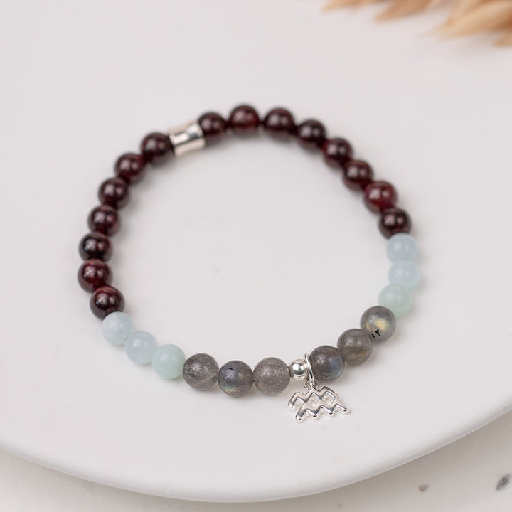 Aquarius Birthstone Gemstone Bracelet - Djuna Studios