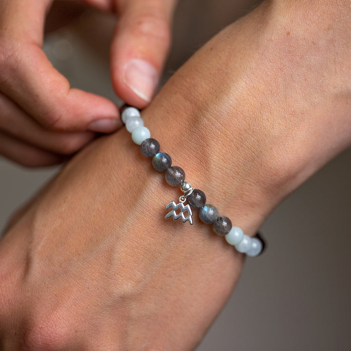 Aquarius Birthstone Gemstone Bracelet - Djuna Studios