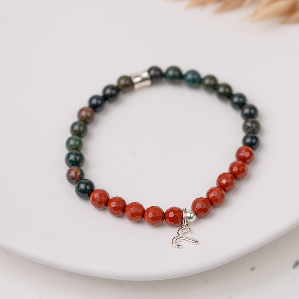 Aries Birthstone Gemstone Bracelet