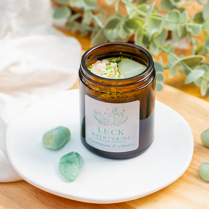 Aventurine Crystal Candle - Luck - Djuna Studios