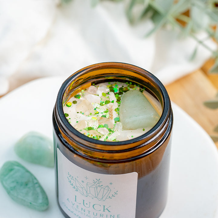 Aventurine Crystal Candle - Luck - Djuna Studios
