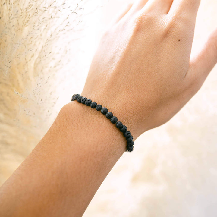 Lava Stone Gemstone Bracelet 4mm - Djuna Studios