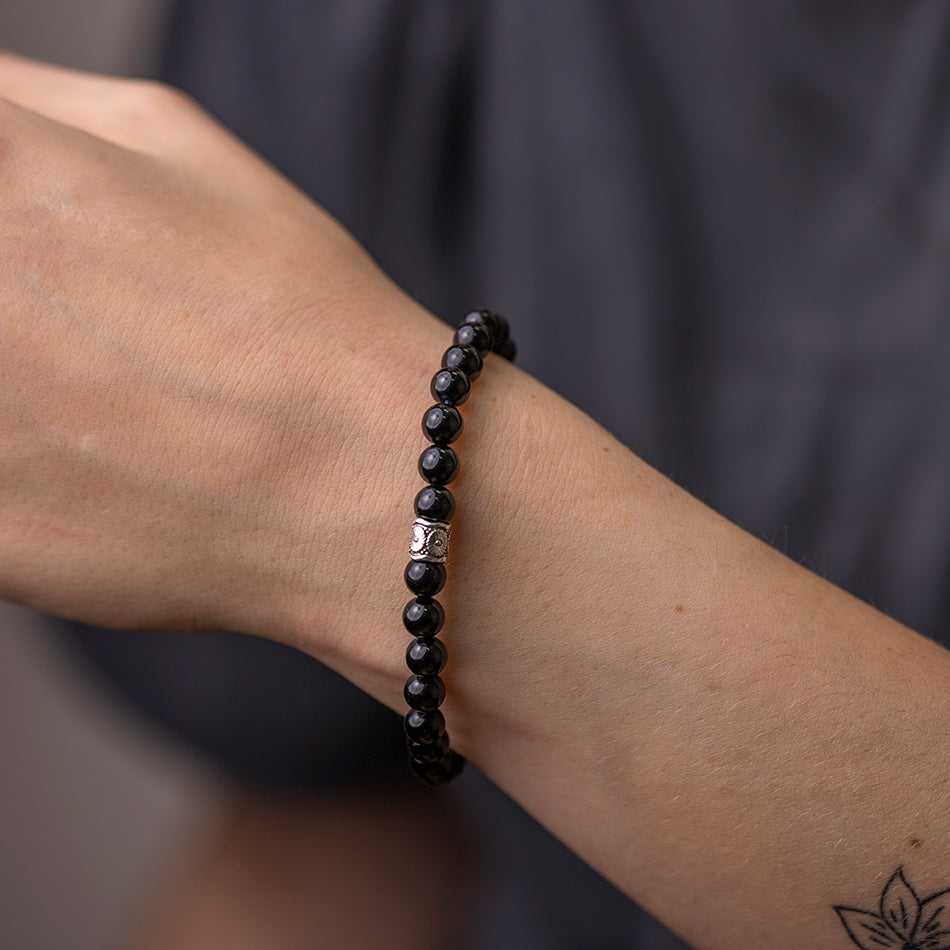 Black Tourmaline Gemstone Bracelet 6mm - Djuna Studios