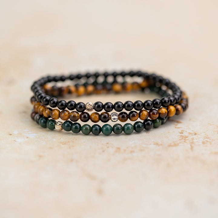 Protection Bracelet Set with Black Tourmaline