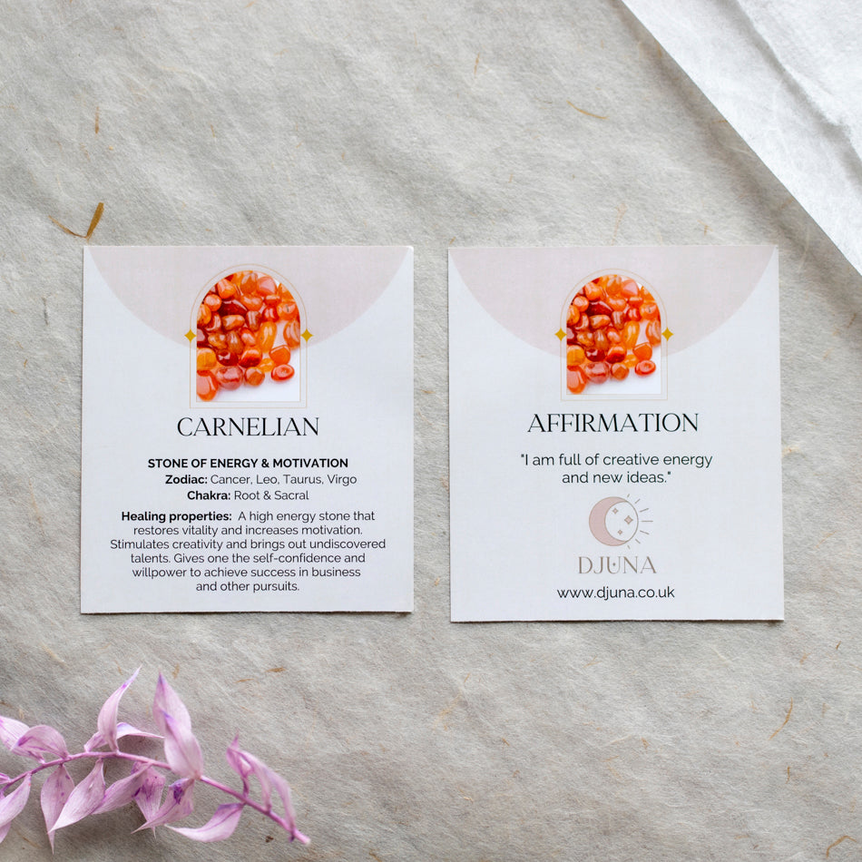Sacral Chakra Necklace with Carnelian Charm - Djuna Studios