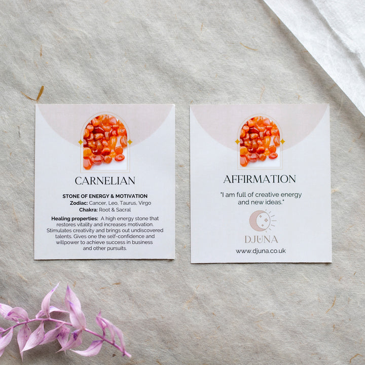 Sacral Chakra Necklace with Carnelian Charm - Djuna Studios