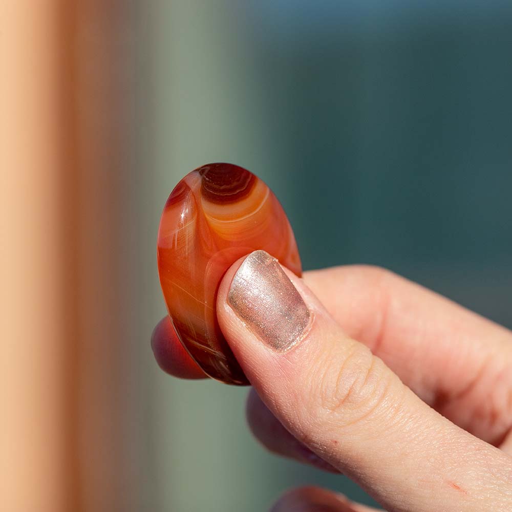 Carnelian Thumb Stone - Djuna Studios