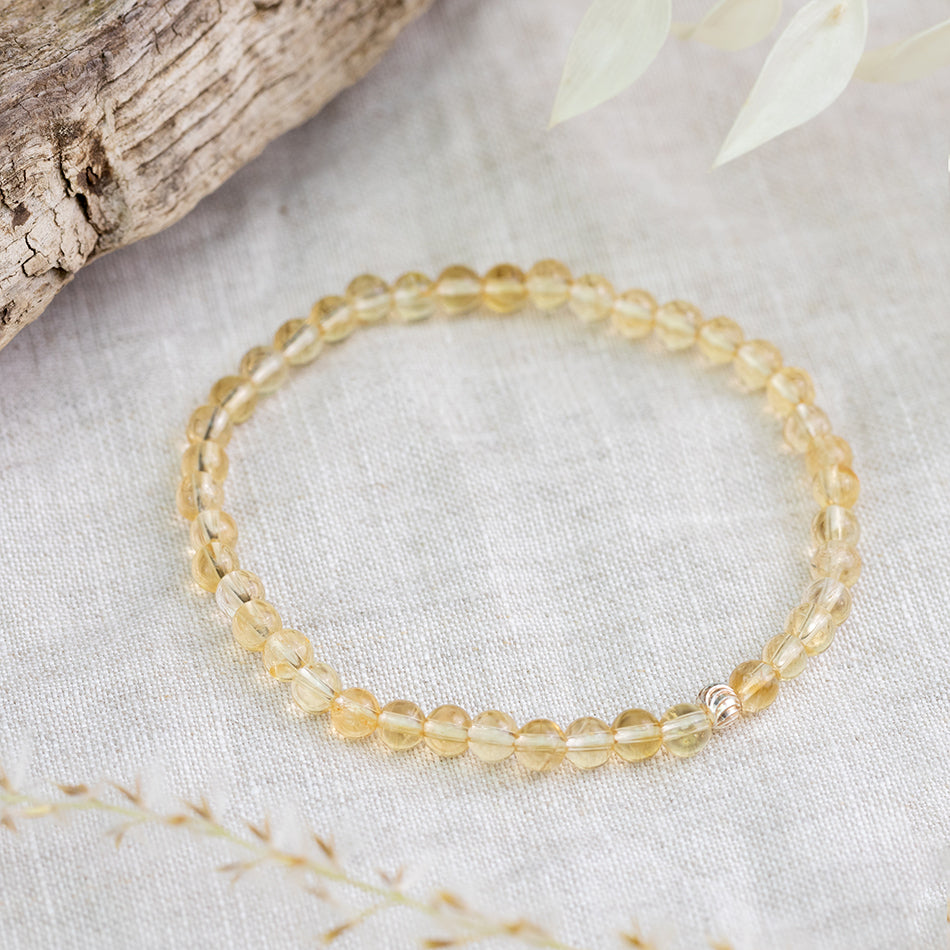 Pretty citrine beaded bracelet for crystal healing