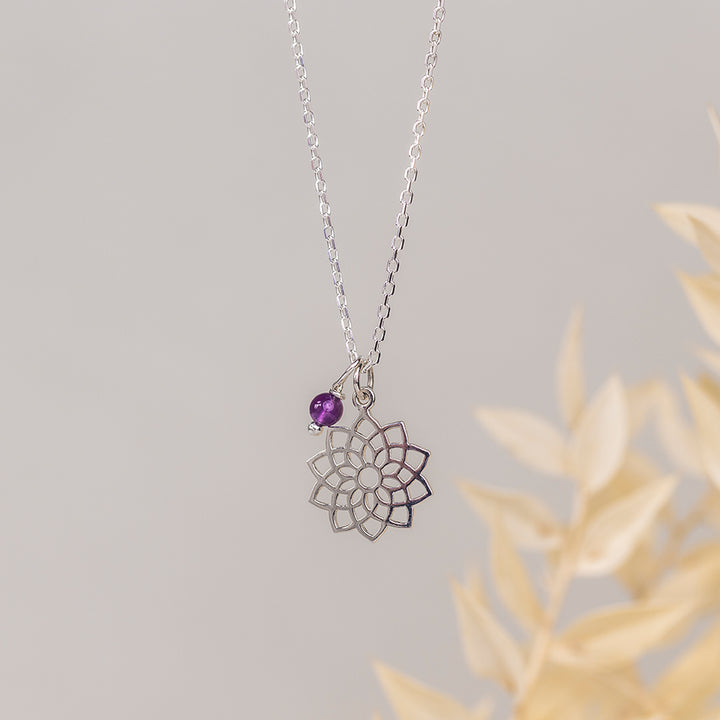 Crown Chakra Necklace with Amethyst Charm