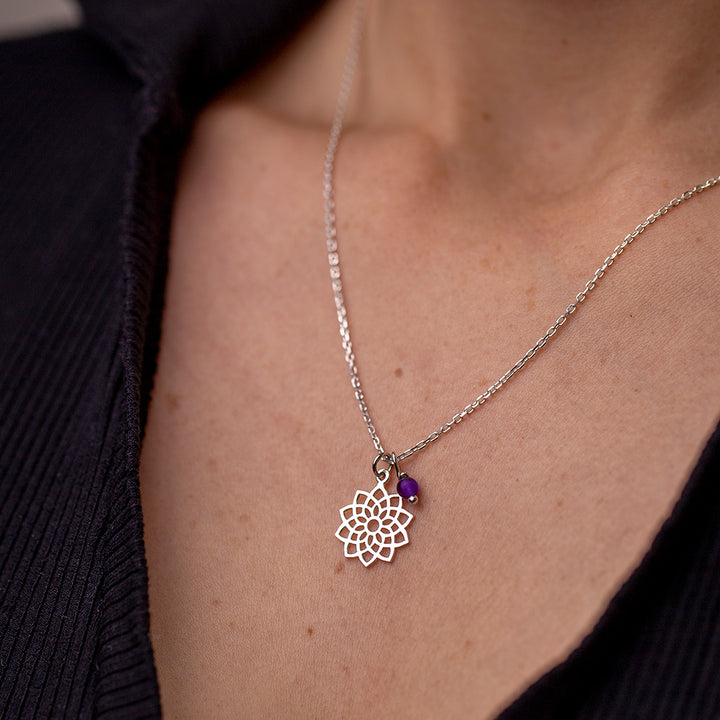 Crown Chakra Necklace with Amethyst Charm - Djuna Studios