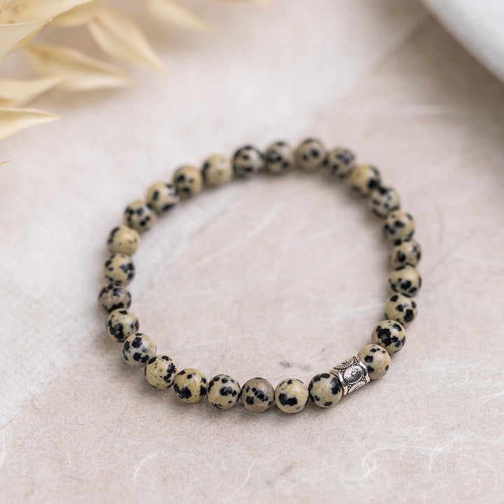 Dalmatian Jasper Gemstone Bracelet 6mm - Djuna Studios