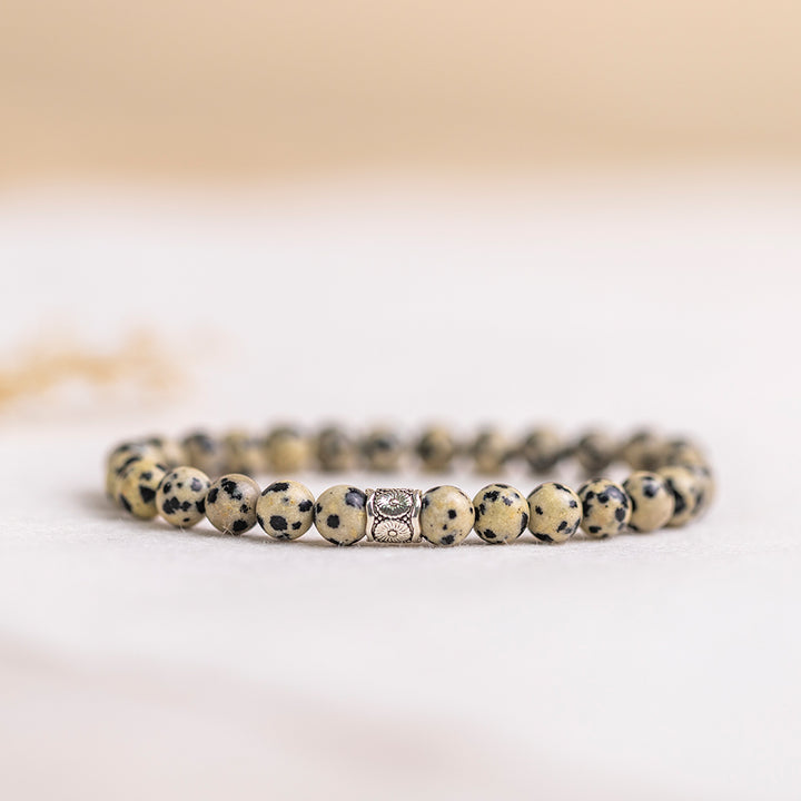 Dalmatian Jasper Gemstone Bracelet 6mm - Djuna Studios