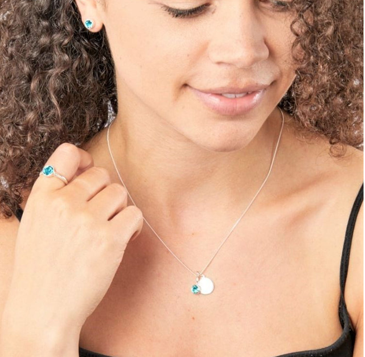 Personalised December Birthstone Necklace - Zircon - Djuna Studios