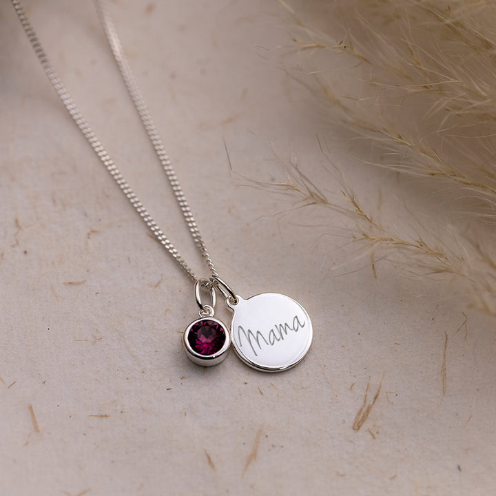 Personalised February Birthstone Necklace - Amethyst Crystal