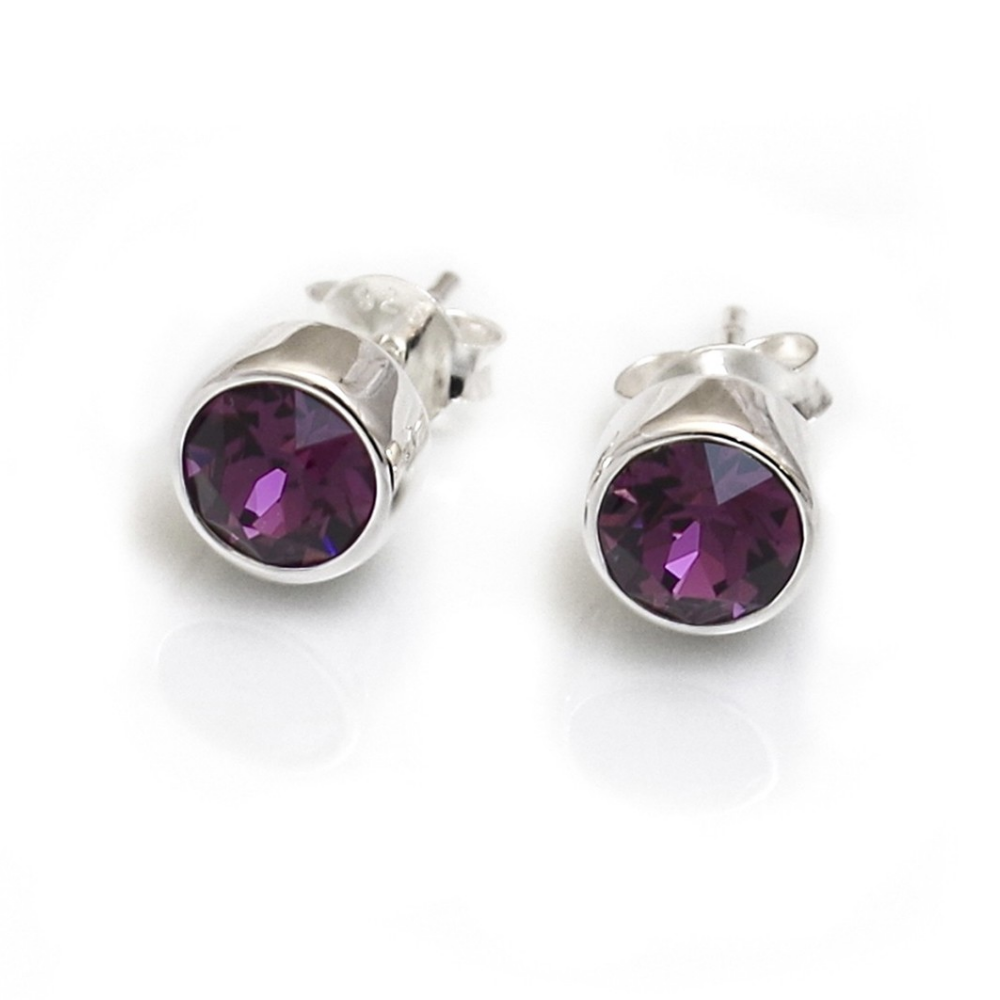 February Birthstone Earrings - Amethyst Crystal - Djuna Studios