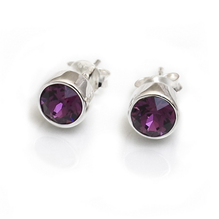 February Birthstone Earrings - Amethyst Crystal - Djuna Studios
