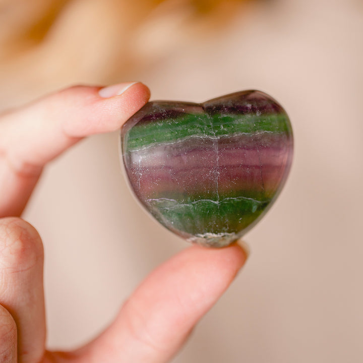 Rainbow Fluorite Heart