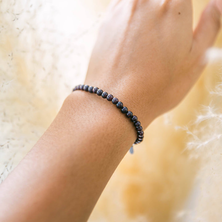 Garnet Gemstone Stone Bracelet 4mm - Djuna Studios