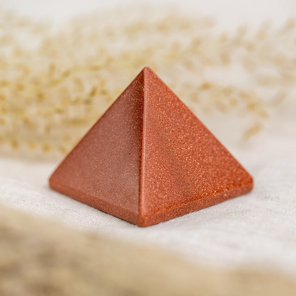 Goldstone Crystal Pyramid for crystal energy and healing