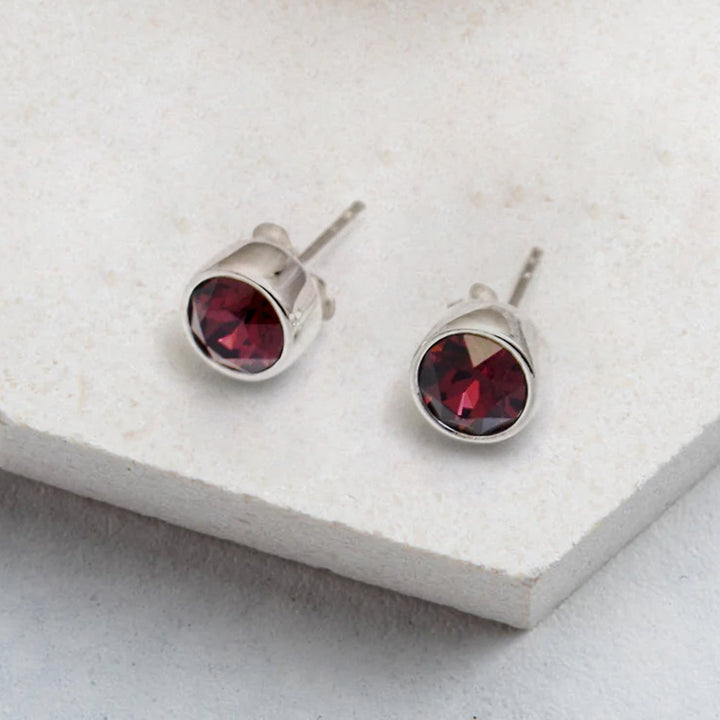 January Birthstone Earrings - Burgundy Crystal - Djuna Studios
