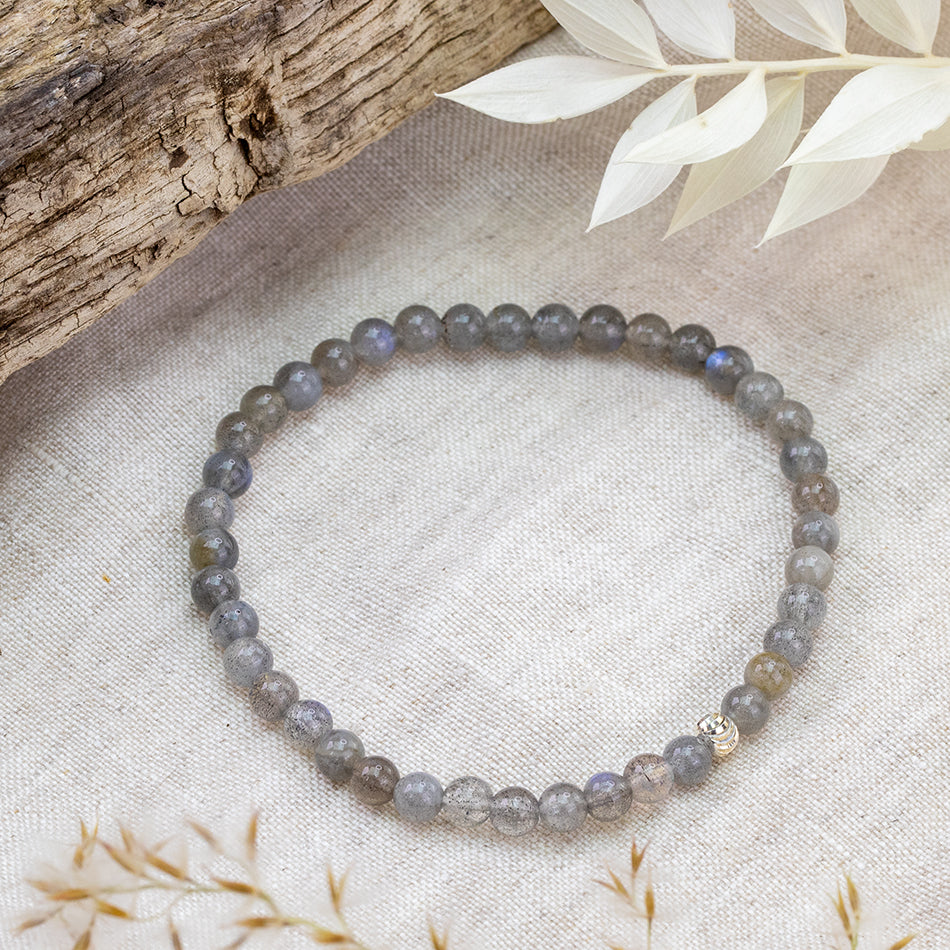 Gemstone Bracelets - Labradorite stacking bracelet for crystal healing