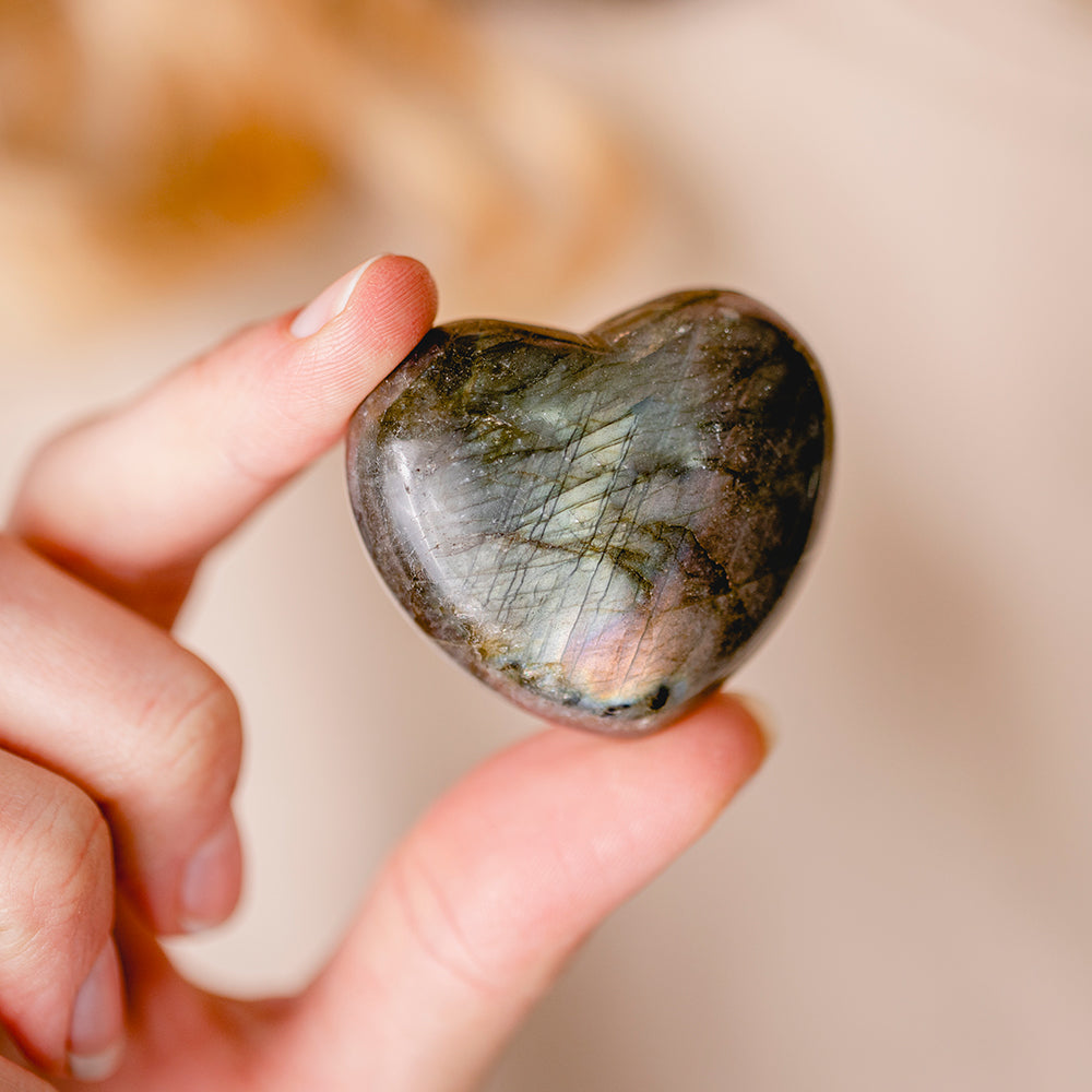 Labradorite Heart