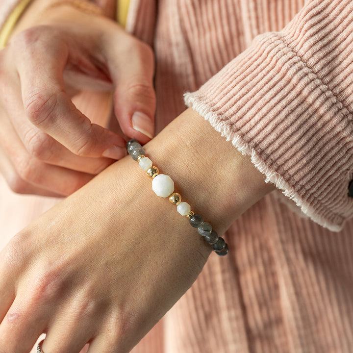 Lunar Radiance Labradorite Gemstone Bracelet 6mm - Djuna Studios