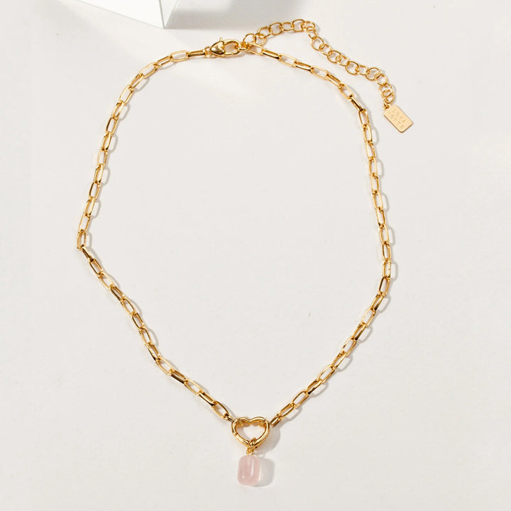 Listen to Your Heart - Rose Quartz Necklace - Djuna Studios